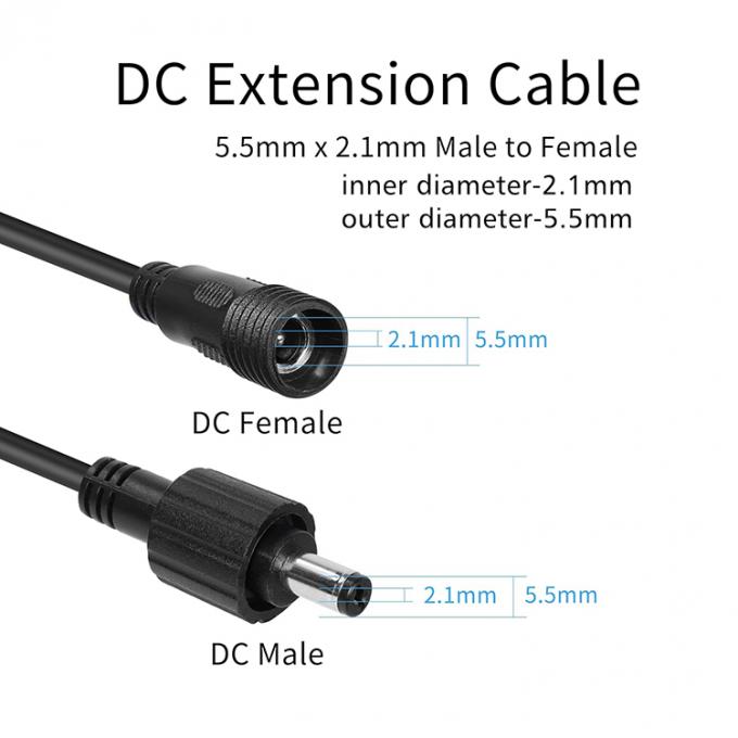 водонепроницаемый от мужчины до женщины DC Jack 5.5x2.1mm 5.5x2.5mm 3.5x1.35mm Кабель расширения питания для светодиодного света 3