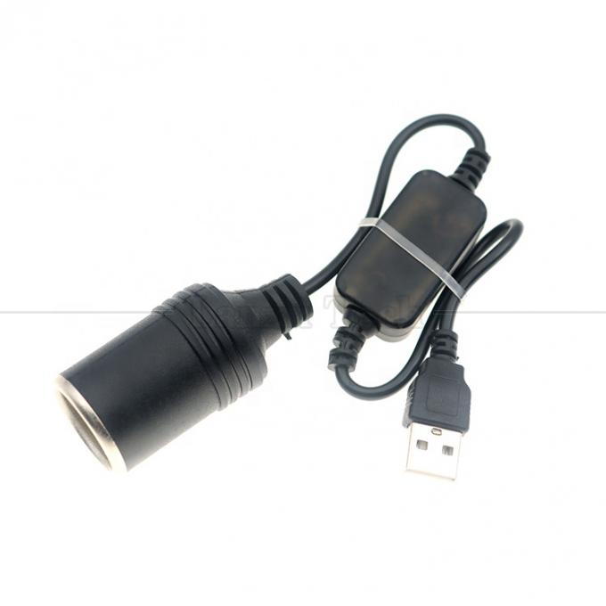 Установите зарядное устройство USB A Мужчина 5V до 12V Автомобильный сигаретный зажигалка розетка Женщина кабель преобразователя 2