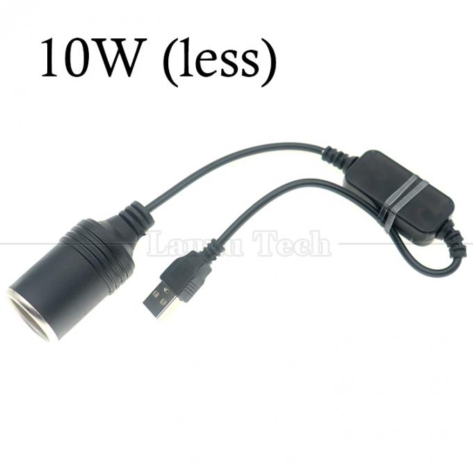 Установите зарядное устройство USB A Мужчина 5V до 12V Автомобильный сигаретный зажигалка розетка Женщина кабель преобразователя 1