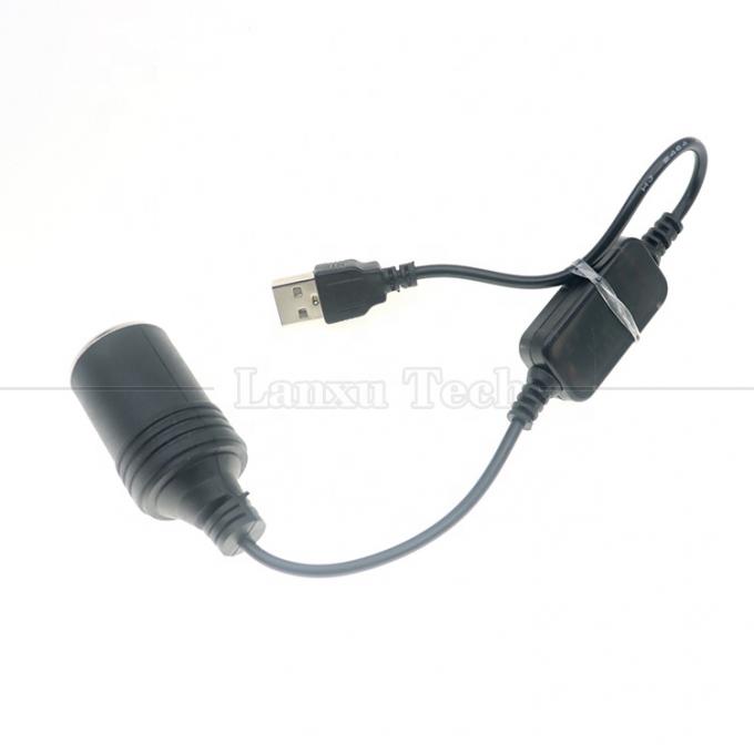 Установите зарядное устройство USB A Мужчина 5V до 12V Автомобильный сигаретный зажигалка розетка Женщина кабель преобразователя 5