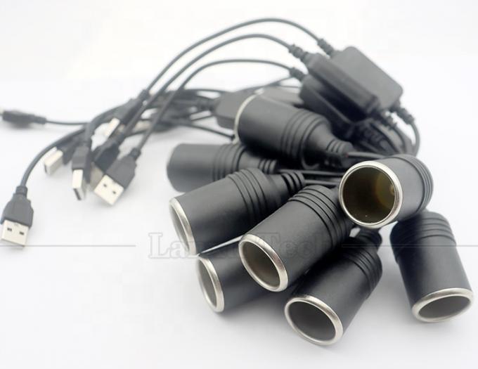 Установите зарядное устройство USB A Мужчина 5V до 12V Автомобильный сигаретный зажигалка розетка Женщина кабель преобразователя 6