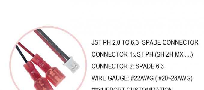 Специальный JST PH SH ZH XH MX 2 3 4 5 6 7 8 Коннектор для козырьков с терминальным кабелем 6.3 мм 0