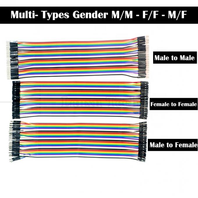 40 PIN Мужчина к мужчине 2,54 мм Dupont Breadboard GPIO Raspberry Pi Jumper Wire 9