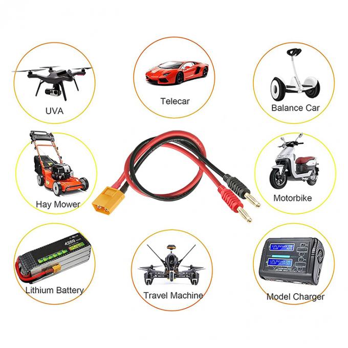 14AWG XT60 Мужчина подключается к 4 мм Банановый кабель для зарядки батареи RC Lipo FPV Drone 5