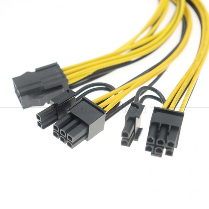 18AWG Pure Cooper Splitter 6 PIN Female to Dual 8 PIN 6+2 Male PCI Express PCIe кабель для графических карт GPU 4