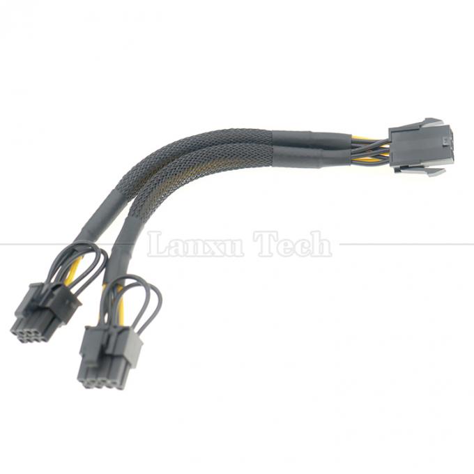 Рукав 18AWG Pure Cooper Y Splitter 6 Pin to Dual 8 Pin 6+2 PCI Express Power Adapter Расширение кабеля PCIe для графического процессора 6