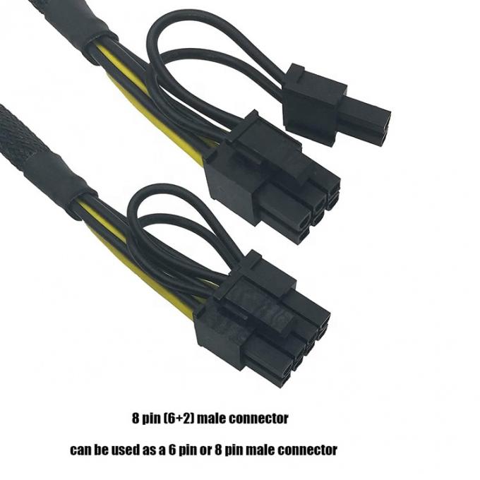 GPU 6 PIN женский на двойной 8 PIN мужской 18AWG PCI Express Материнская плата Адаптер питания PCIe Riser 3.0 Расширительный кабель 2
