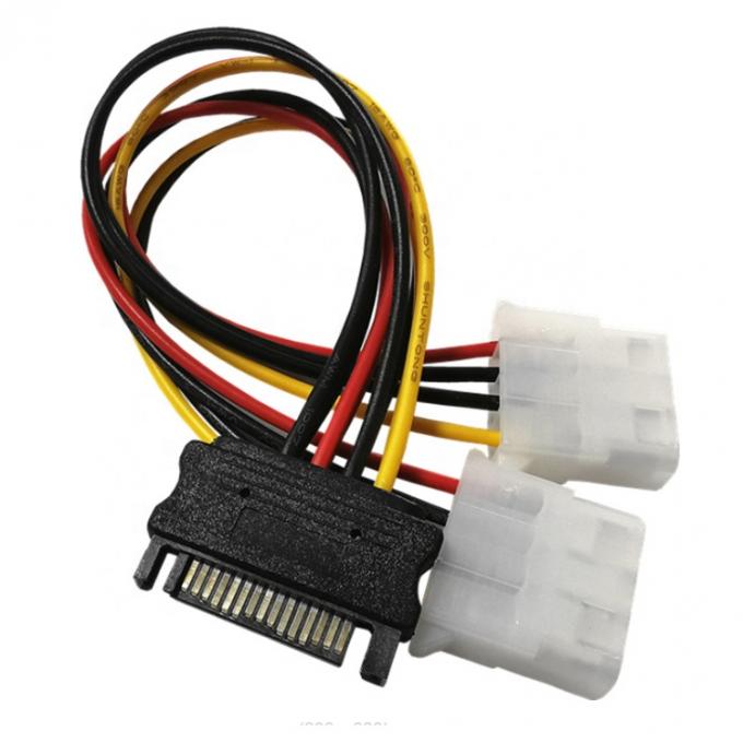 Sata 15 Pin Male to Dual Molex 4 Pin Lp4 IDE Female Hard Drive Power Y Adapter Converter Cable для твердотельных накопителей SSD 4