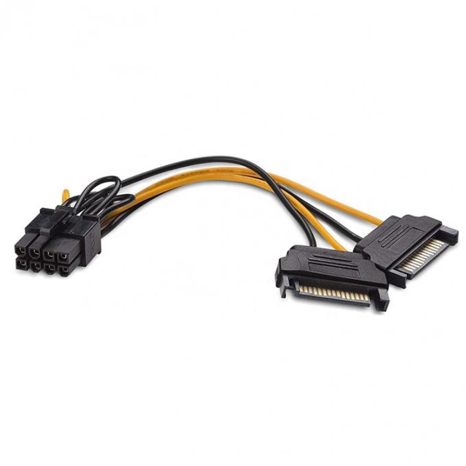 Сплитер 8 пин PCIe Express Мужчина на двойной 15-пинный адаптер питания Sata ATX кабель 1