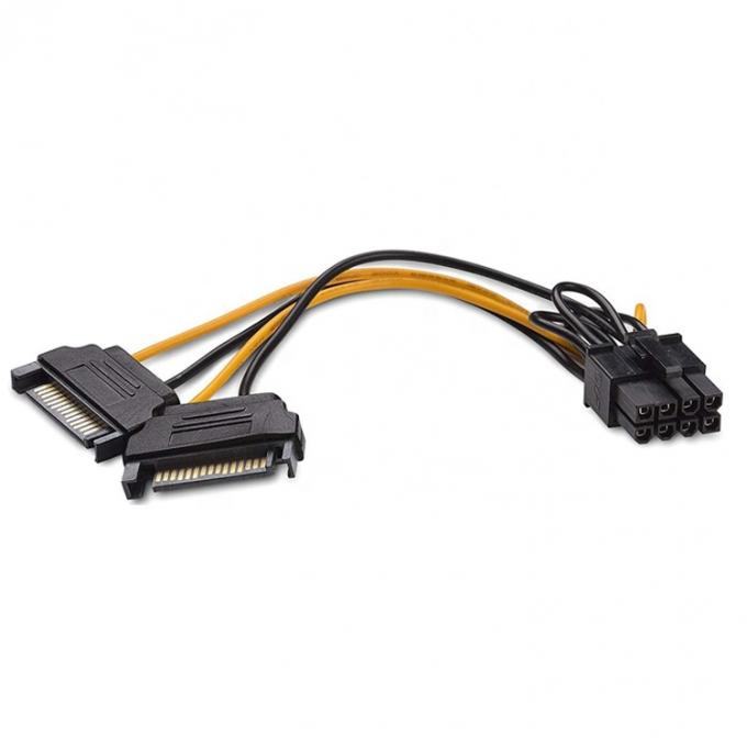 Сплитер 8 пин PCIe Express Мужчина на двойной 15-пинный адаптер питания Sata ATX кабель 5