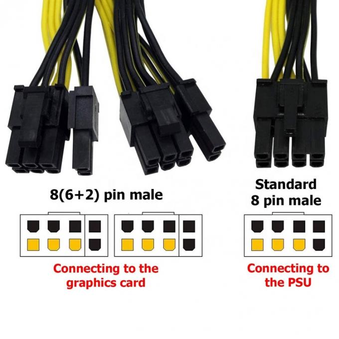 PCIe 8 Pin Male to Dual 8 Pin Male PCI Express Графическая видеокарта GPU Разделяющий кабель адаптера питания 1