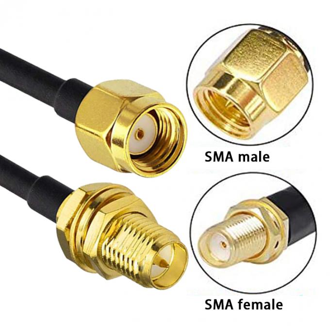 Специализированные RG 174 SMA Мужчина на SMA Женщина сборка прыжок RF адаптер соединители Коаксиальные кабели 6