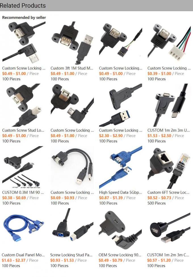 Винтовая блокировка штанги Мужчина к женщине панель монтаж USB 3.0 Тип B принтер расширения кабеля 0