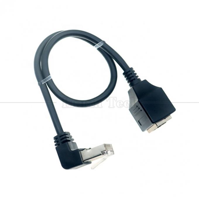 90 градусов угол RJ45 мужской на RJ45 женский разъем Cat5e Ethernet Lan кабель 3