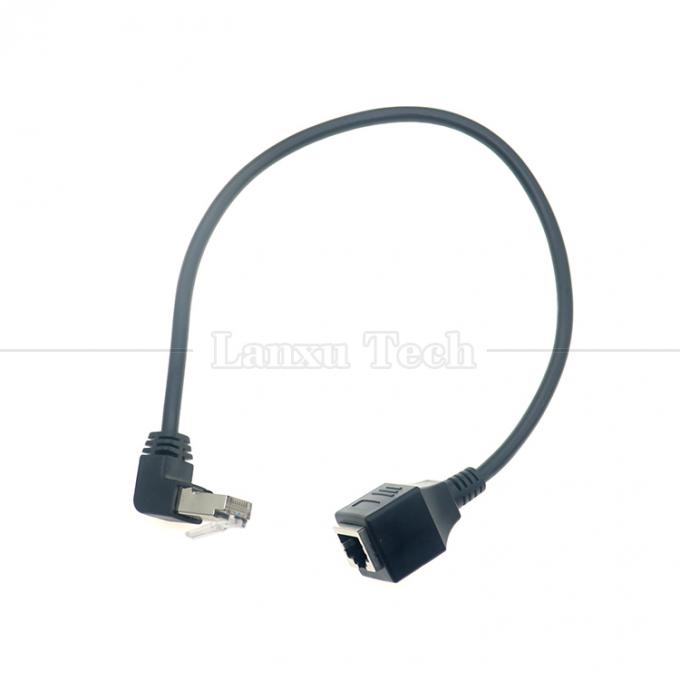 OEM STP UTP 90 градусов правого угла RJ45 8P8C мужской на RJ45 женский сокет Cat5e Ethernet кабель 5