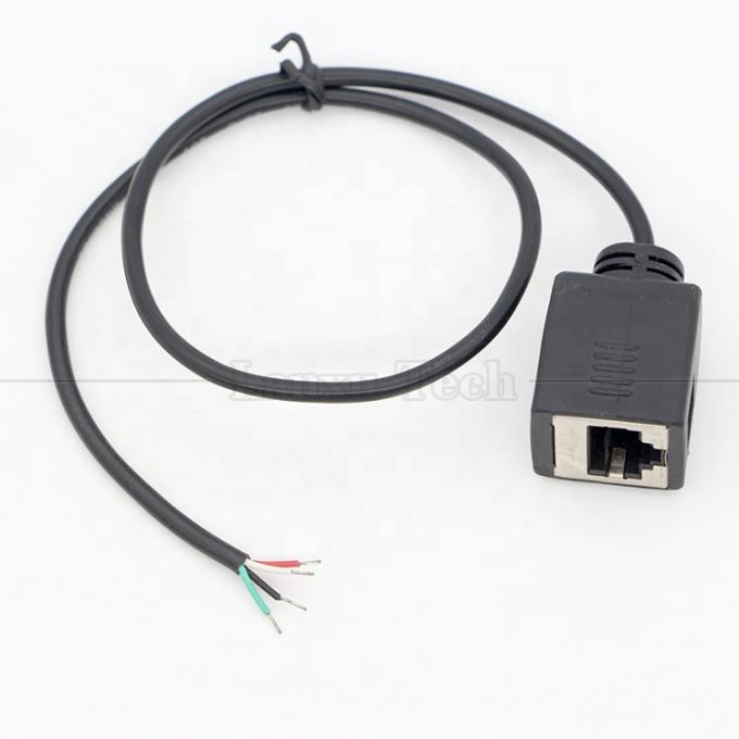 Женщина RJ45 разъем к открытию консервированная сварка 4 провода голый конец кабеля с хвостом 3