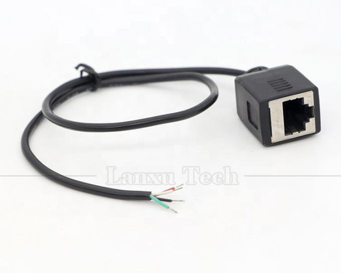 Женщина RJ45 разъем к открытию консервированная сварка 4 провода голый конец кабеля с хвостом 4