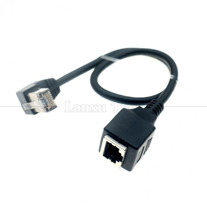 OEM STP UTP 90 градусов правого угла RJ45 8P8C мужской на RJ45 женский сокет Cat5e Ethernet кабель 0