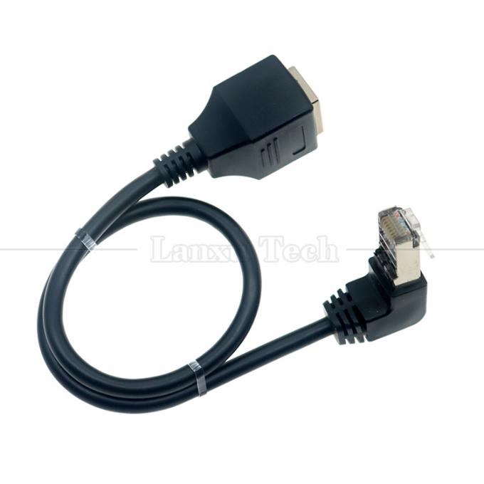 OEM STP UTP 90 градусов правого угла RJ45 8P8C мужской на RJ45 женский сокет Cat5e Ethernet кабель 4