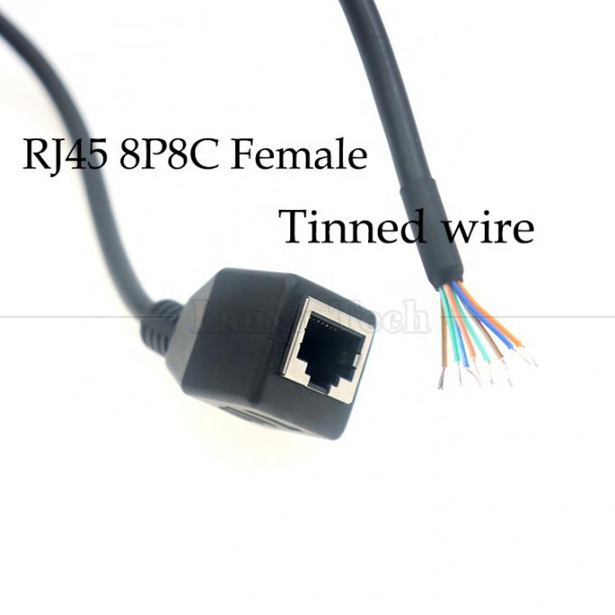 Женщина RJ45 Jack Socket к открытию Консервированная сварка 8 проводов Голый конец Pigtail Ethernet сеть Patch Lan кабель 1