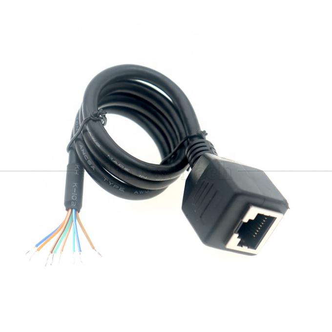 Женщина RJ45 Jack Socket к открытию Консервированная сварка 8 проводов Голый конец Pigtail Ethernet сеть Patch Lan кабель 0