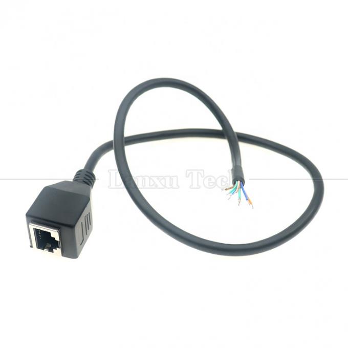 Женщина RJ45 Jack Socket к открытию Консервированная сварка 8 проводов Голый конец Pigtail Ethernet сеть Patch Lan кабель 3