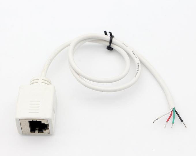 Настройка Белый женский RJ45 розетка для открытия Консервированная сварка 4 провода Голый конец кабеля с хвостом свиньи 3