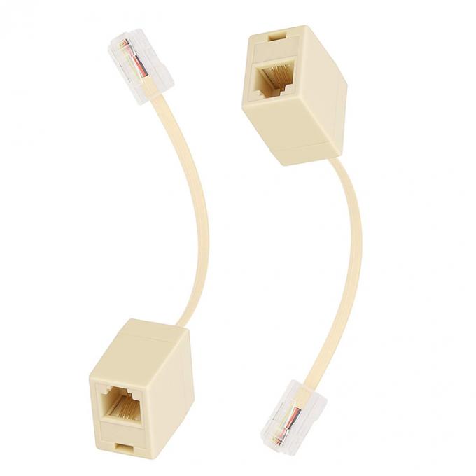Ethernet RJ45 8P8C Мужчина к телефону RJ11 4P4C Женщина Кнопка ADSL Коннектор преобразователя Расширение кабеля адаптер 1