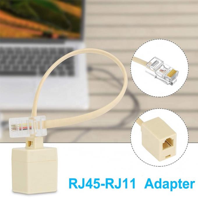 Ethernet RJ45 8P8C Мужчина к телефону RJ11 4P4C Женщина Кнопка ADSL Коннектор преобразователя Расширение кабеля адаптер 6