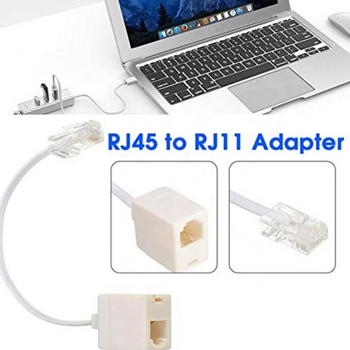 Ethernet RJ45 8P8C Мужчина к телефону RJ11 4P4C Женщина Кнопка ADSL Коннектор преобразователя Расширение кабеля адаптер 5