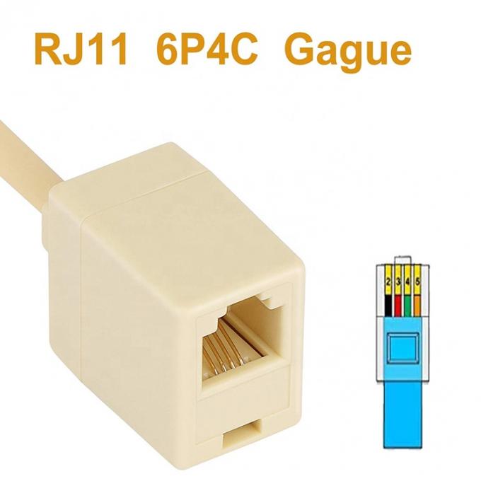 Ethernet RJ45 8P8C Мужчина к телефону RJ11 4P4C Женщина Кнопка ADSL Коннектор преобразователя Расширение кабеля адаптер 3