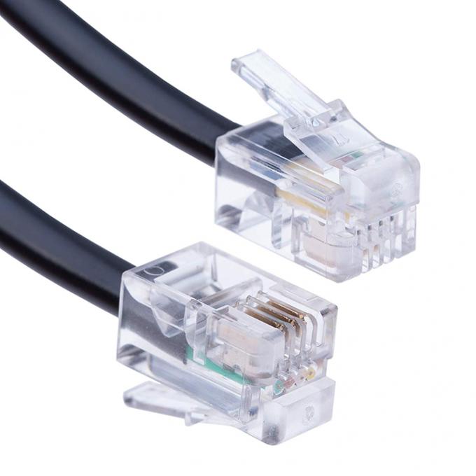 OEM Свернутая пружина 1м 2м 3м RJ9 4P4C RJ11 Черно-белый спиральный плоский Cat3 ADSL телефонный кабель 2