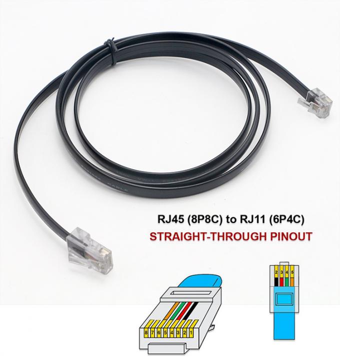Настройка черного RJ45 8P8C на DSL RJ11 6P4C Телефонный модем Wan кабель 3