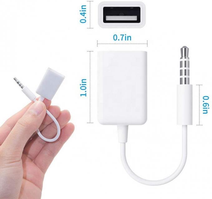 USB 2.0 Женщина на 3,5 мм Джек 3 полюса АУКС преобразователь адаптер для автомобильного аудио динамика 3