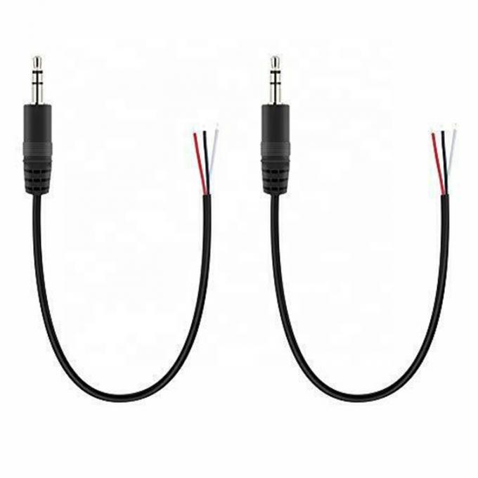 TRS 2 Pole Stereo Audio Jack 3,5 мм Мужчина подключается к снятой консервированной голубой проволоке 4
