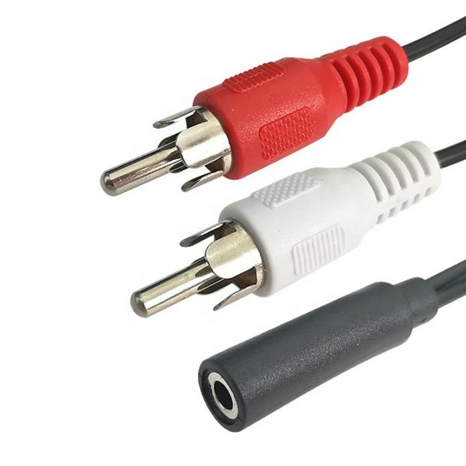 Сплитер женский 3,5 мм Aux Audio Jack к 2 RCA мужской AV кабель для динамика 2