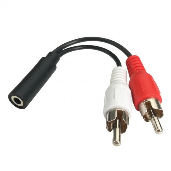 Сплитер женский 3,5 мм Aux Audio Jack к 2 RCA мужской AV кабель для динамика 3