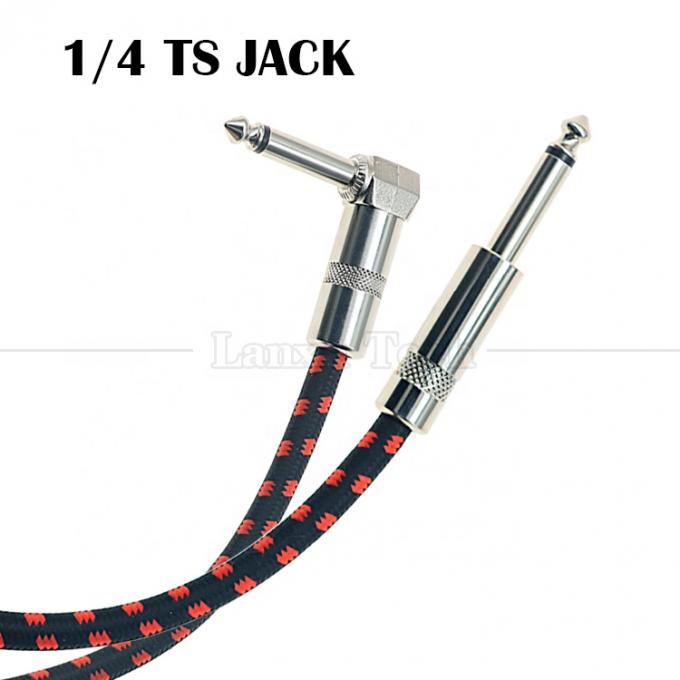 3ft 10ft 3m 5m 1/4 6.35mm Mono TS Right Angle Jack Электрический инструмент аксессуар Усилитель эффекта гитары 3