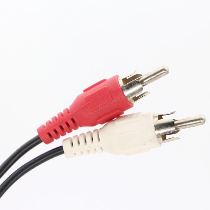 Высококачественный аудиовидеотелевизор Y Splitter 2 RCA Мужчина на 2 RCA Мужчина аудиовидео кабель 1
