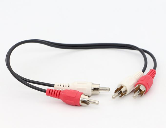 Высококачественный аудиовидеотелевизор Y Splitter 2 RCA Мужчина на 2 RCA Мужчина аудиовидео кабель 4