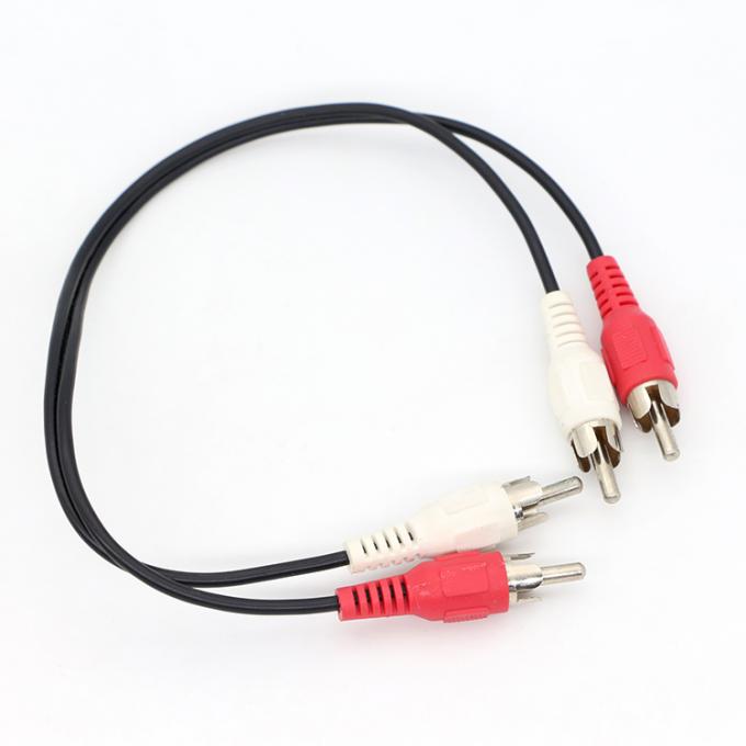 Высококачественный аудиовидеотелевизор Y Splitter 2 RCA Мужчина на 2 RCA Мужчина аудиовидео кабель 5