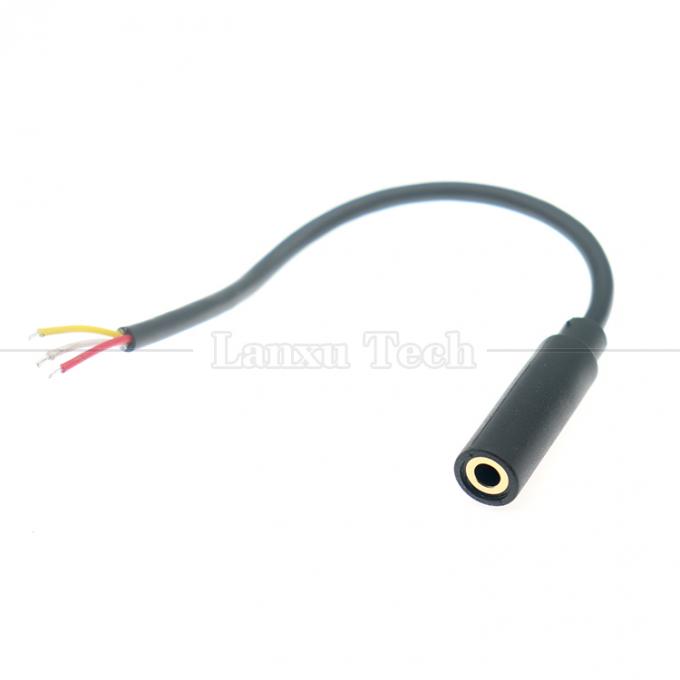 Золотопокрытый 3,5 мм TRS 3 Ploes Shield Audio Jack женский до консервированных обнаженных проводов 0