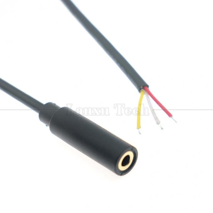 Золотопокрытый 3,5 мм TRS 3 Ploes Shield Audio Jack женский до консервированных обнаженных проводов 3