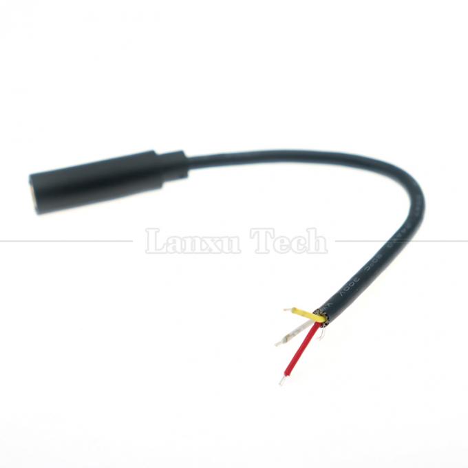 Золотопокрытый 3,5 мм TRS 3 Ploes Shield Audio Jack женский до консервированных обнаженных проводов 4