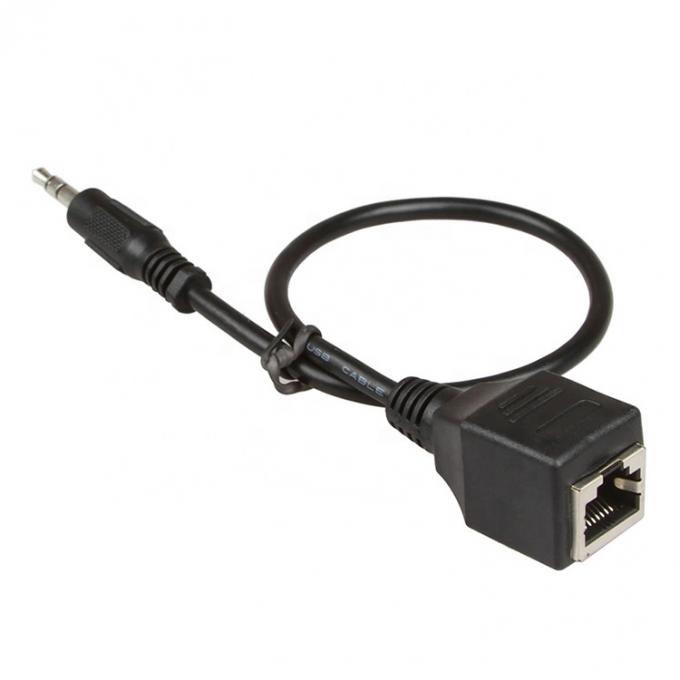 3.5mm Стерео аудио разъем на RJ45 женский разъем Cat5 Cat6 Cat7 Ethernet расширитель кабеля 2