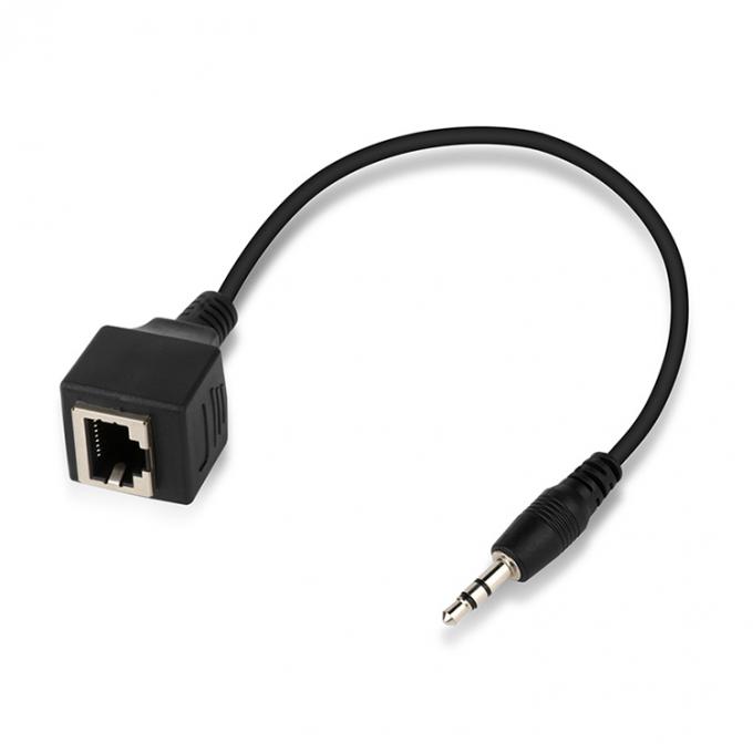 3.5mm Стерео аудио разъем на RJ45 женский разъем Cat5 Cat6 Cat7 Ethernet расширитель кабеля 1