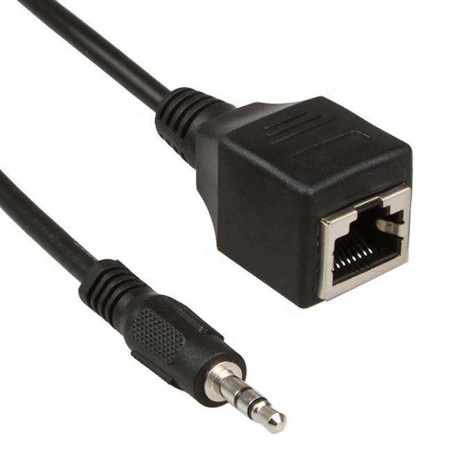 3.5mm Стерео аудио разъем на RJ45 женский разъем Cat5 Cat6 Cat7 Ethernet расширитель кабеля 3