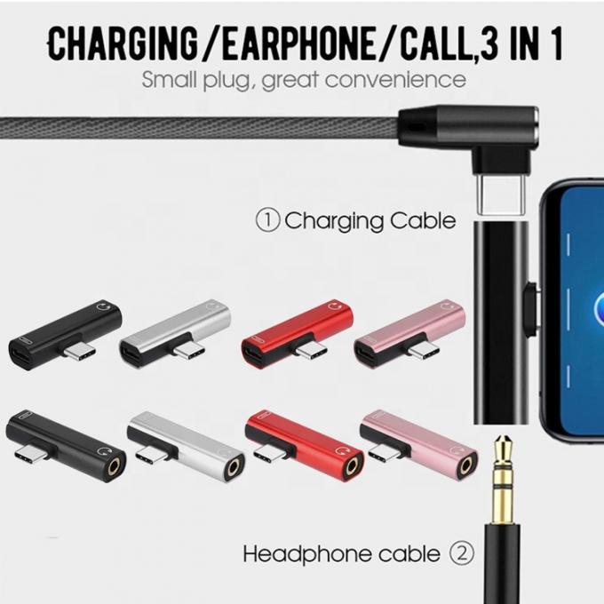2 в 1 USB Type C на 3,5 мм Джек PD зарядный аудиоадаптер для наушников 1