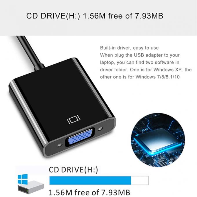 Мультидисплейный видеоконвертер USB 3.0 в VGA адаптер для ПК ноутбук монитор проектор HDTV 2