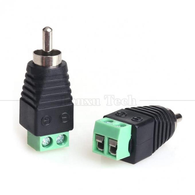 RCA Женщина Мужчина на винтовой терминал AV Phono Solderless Plug Wire Connector Converter Audio Adapter 2